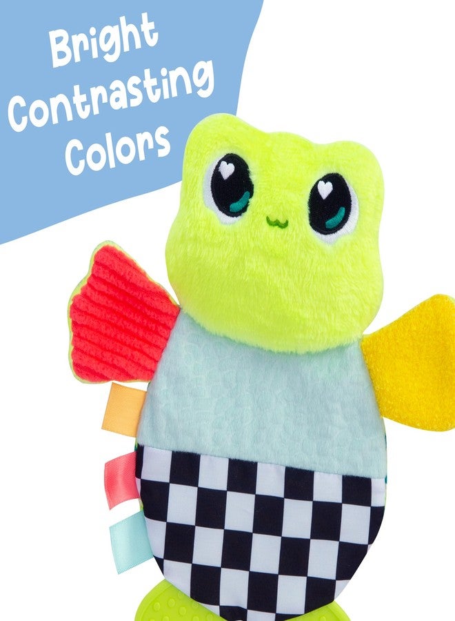 لاماز كرينكليز - لعبة فينلي الضفدع ذات الملمس المجعد - ألعاب أطفال عالية التباين لتنمية الحواس - هدايا أطفال بملمس وأنماط ممتعة - للأعمار من 0 شهر فما فوق - Image 5